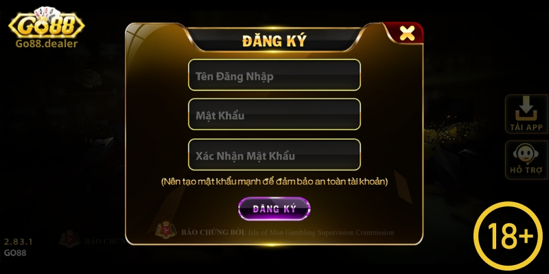 Câu Hỏi Thường Gặp - Giải Đáp Thắc Mắc Về Cổng Game Go88 3 Khi đăng ký Go88 người chơi bắt buộc phải đủ 18 tuổi trở lên