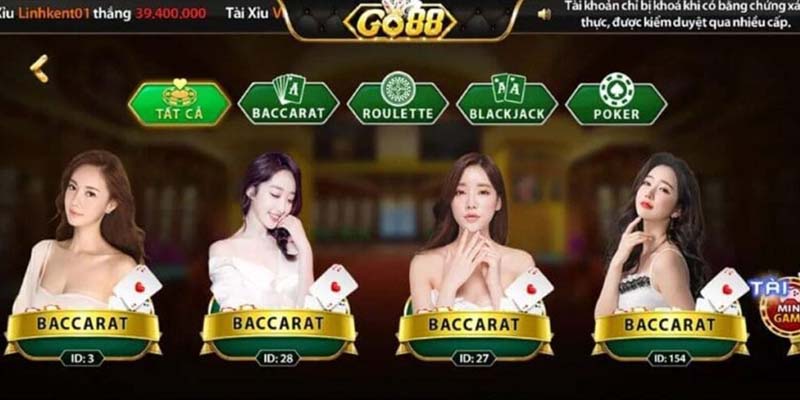 Live Casino Go88 – Điểm Hội Tụ Hàng Loạt Tựa Game Đình Đám 3 Các tựa game hấp dẫn tại sảnh Live casino Go88